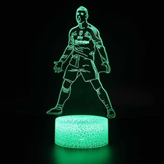 Cristiano Ronaldo fodbold 3D lampe – 16 lysfarver – dæmpbar